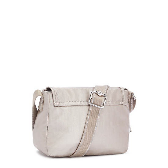 Sac Mini Kipling Sabian Metallic Crossbody Beige | FR 1867EB
